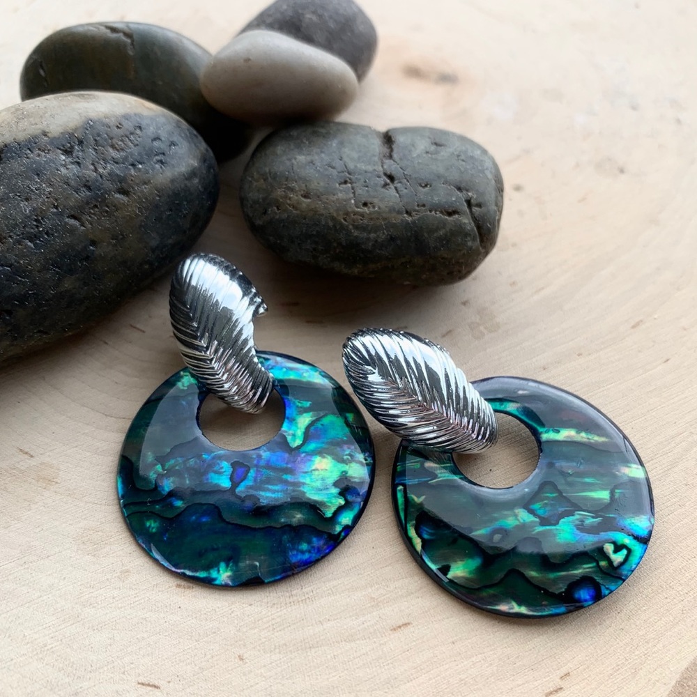 Vintage Abalone Shell Earrings